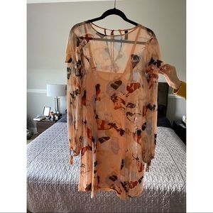 Peach floral dress